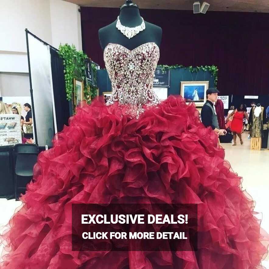 ANGELSBRIDEP Burgundy Ball Gown Quinceanera Dresses Vestidos De 15 ...