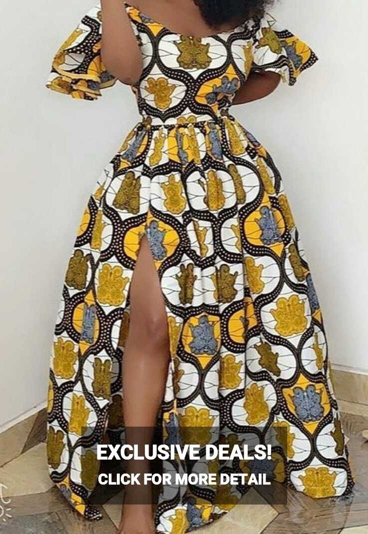 ANKARA MAXI DRESS, off Shoulder Dress, Romantic Bella Gorgeous ...