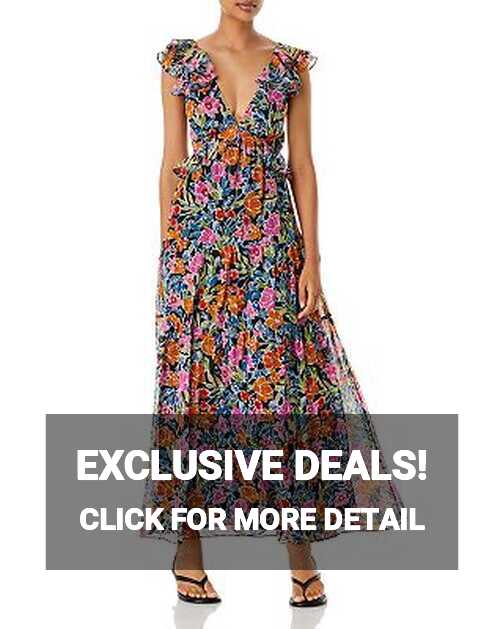 AQUA Floral Print Maxi Dress - 100% Exclusive | Bloomingdale&#39;s