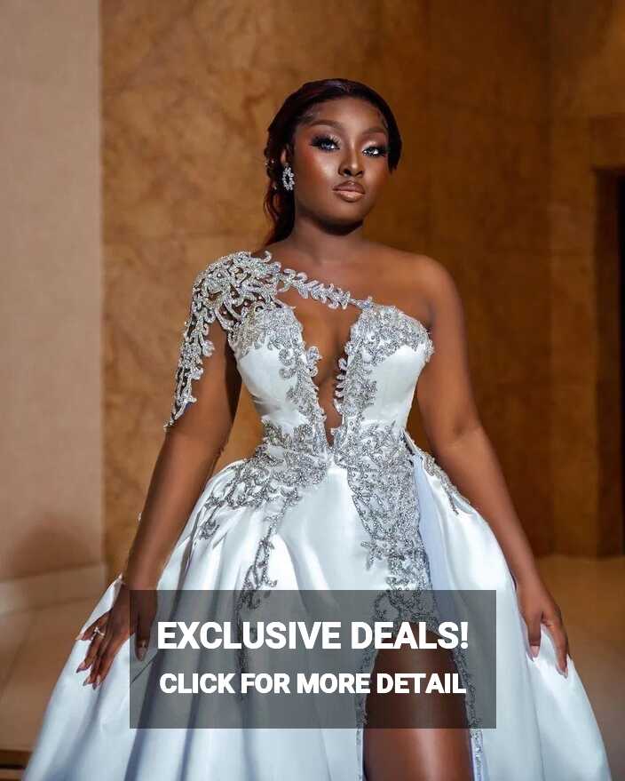 ASO EBI African High Split Wedding Dress Overskirt With Beaded ...