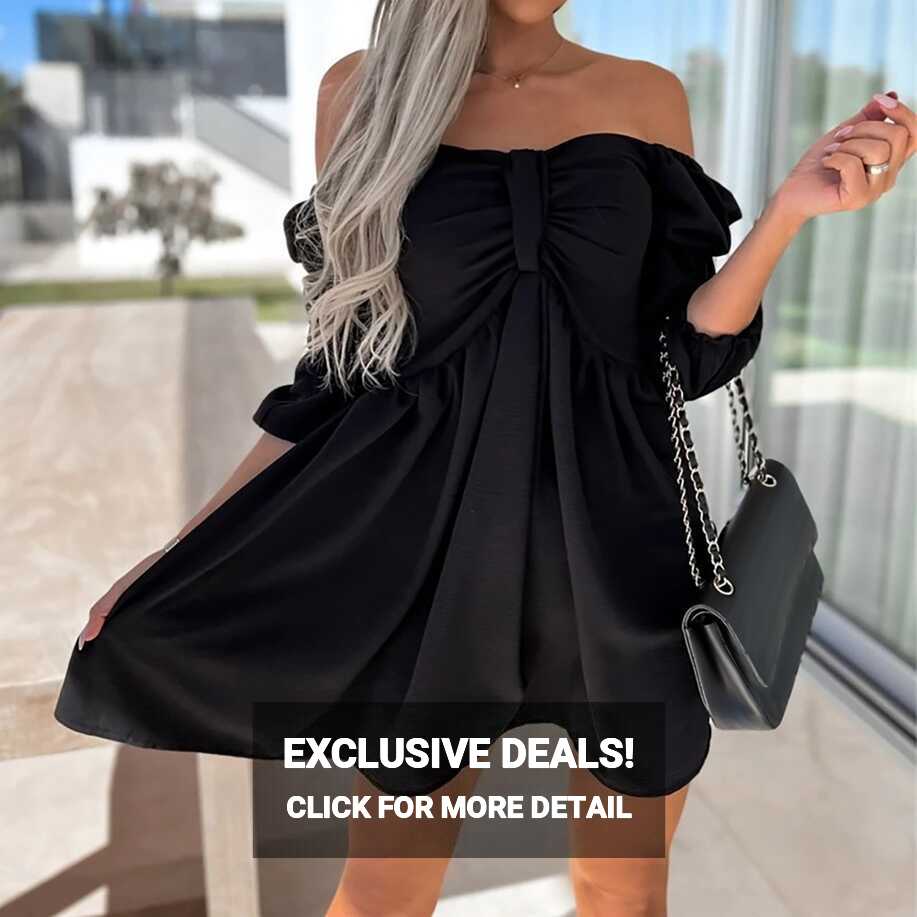 Aayomet Summer Dress Women&#39;s Casual Off The Shoulder Flowy Mini ...