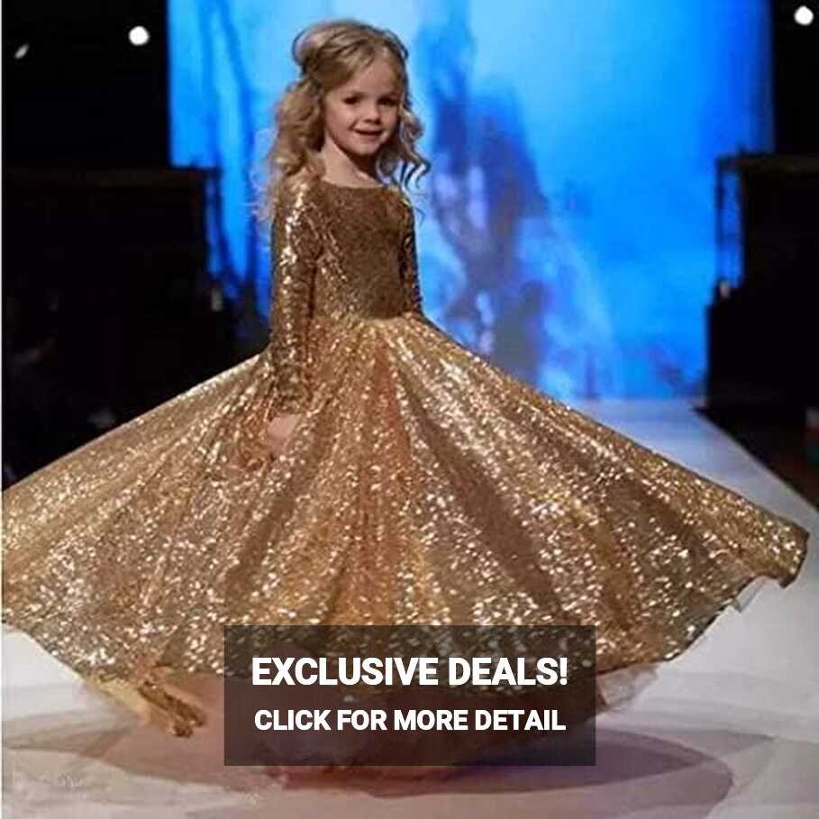 Abaowedding Flower Girl Dress Sequined Pageant Ball Gown Kids Long ...