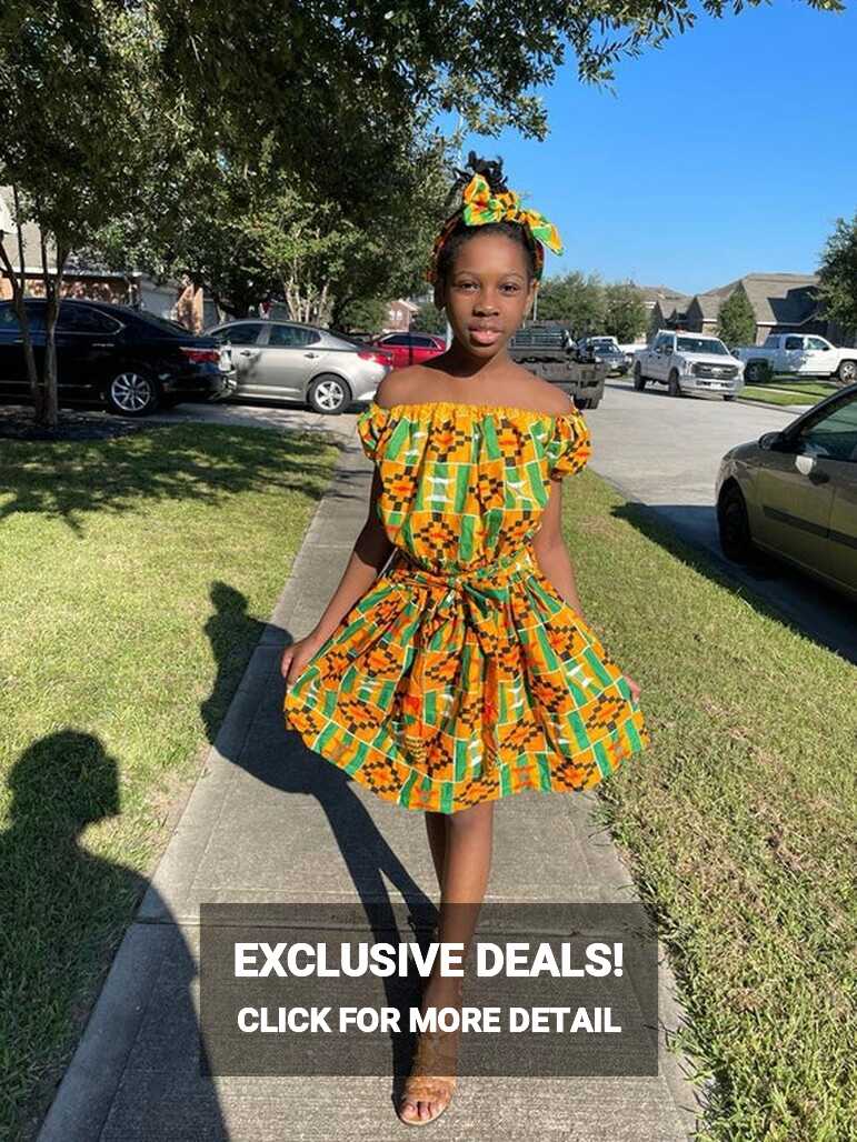 African Clothing Kids/girls 3 Set of Ankara Kente Print Top Skirt ...