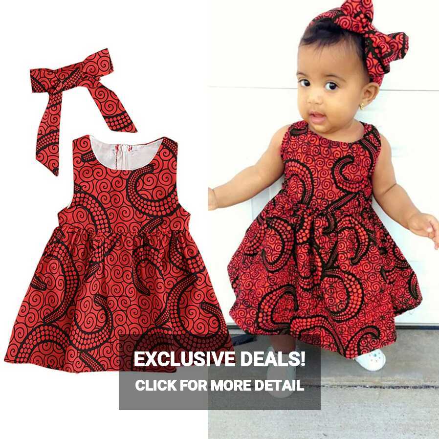 African Dress Traditional 6M-3Y Dashiki Dresses Style Princess ...