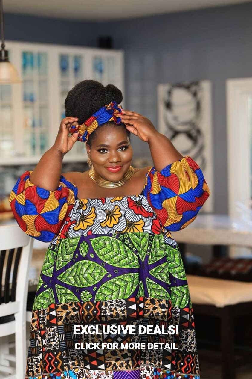 African Dresses for Women Plus Size Ankara Patchwork off Shoulder ...