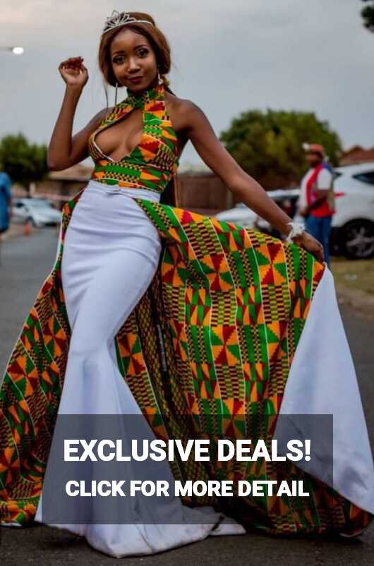 African Kente Bridal Dress | Buy Beautiful Ghana African Wedding ...