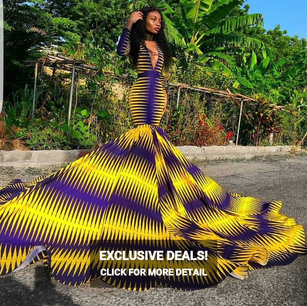 African Mermaid Dress,african Print Prom Dress,african Special ...