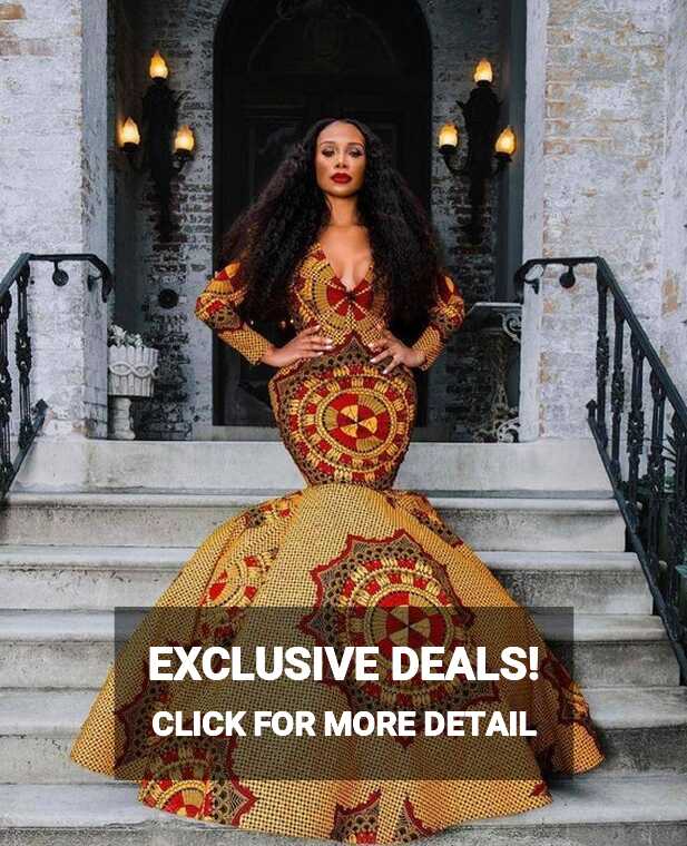 African Mermaid Gown, African Dress, Banquet Dress, African Prom ...