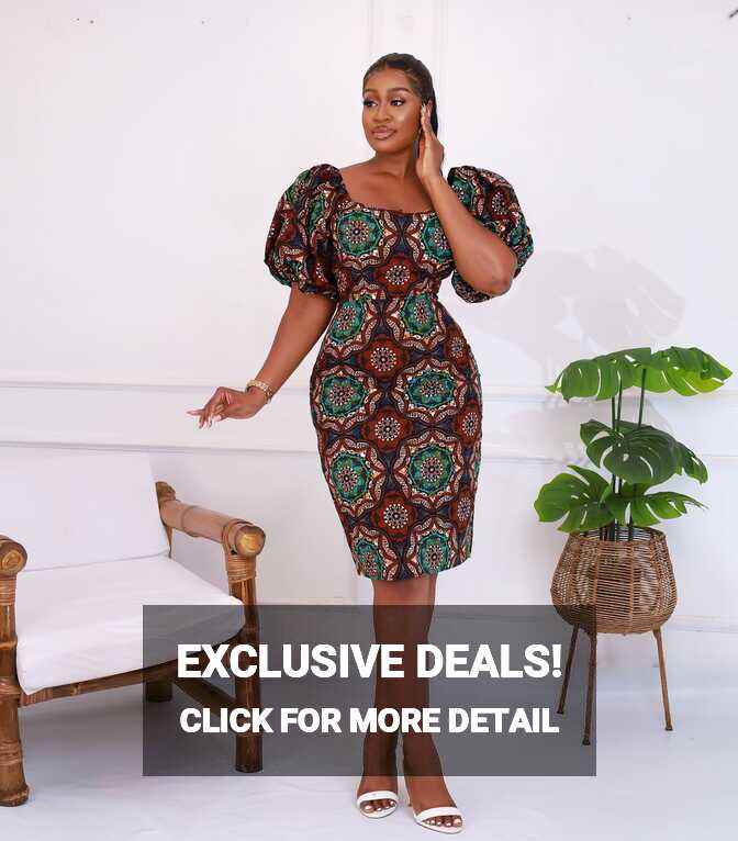 African Print Fitted Knee Length Dress - Omassi – CUMO LONDON