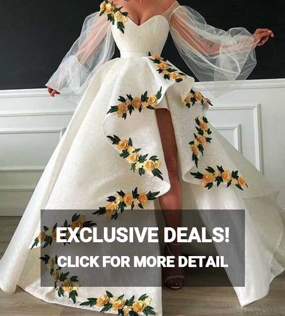 African White Floral Wedding Dress, African Mermaid Wedding Dress ...