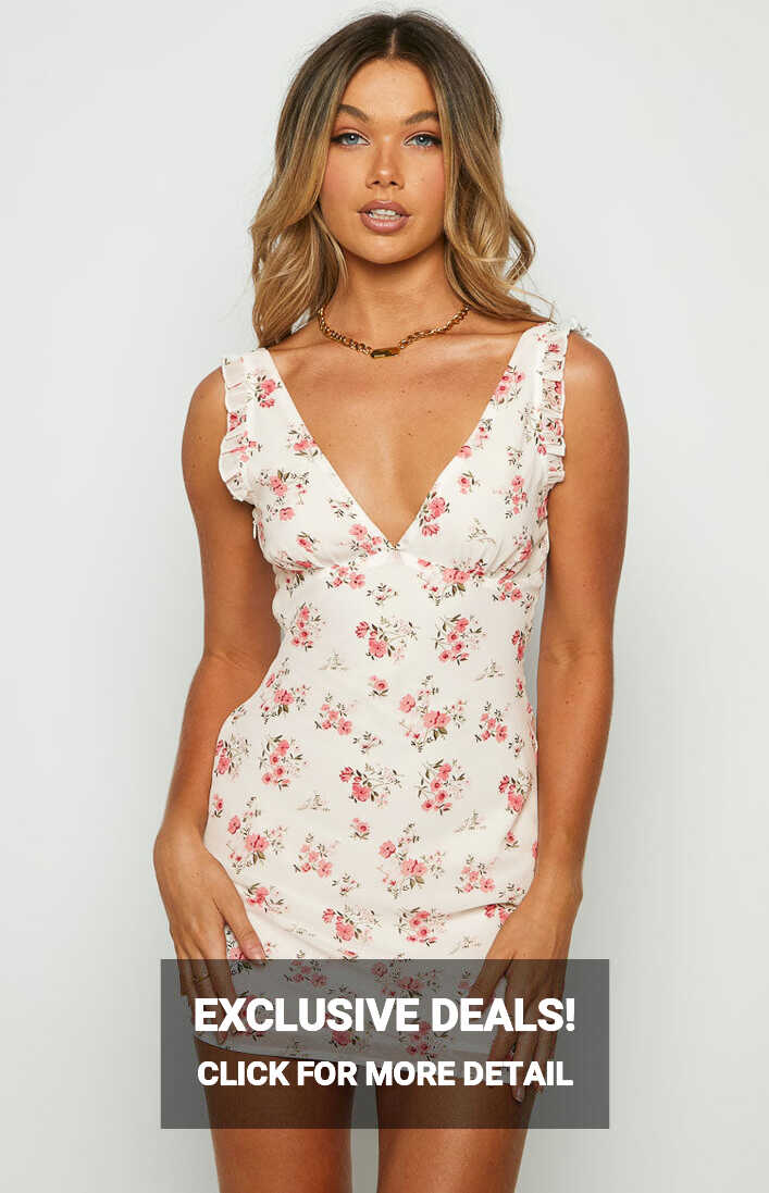 Albie White Floral Mini Dress – Beginning Boutique NZ