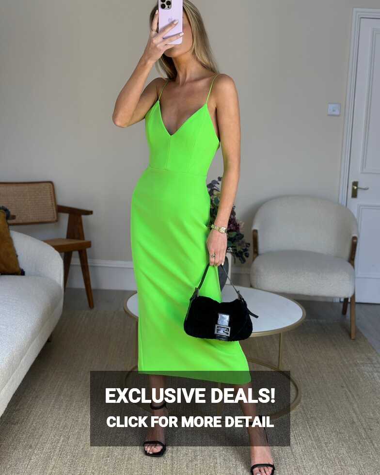 Alex Perry Neon Green Dress with Panel Detailing FR 38 (UK 10 ...