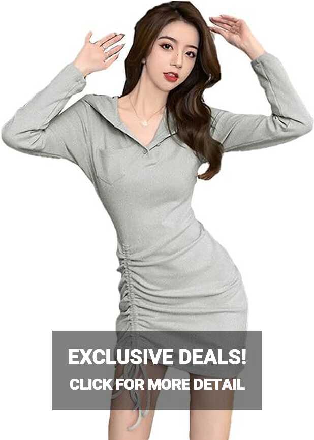 Amazon.co.jp: Above Knee Dress, Women&#39;s, Sweet, Korean Style ...