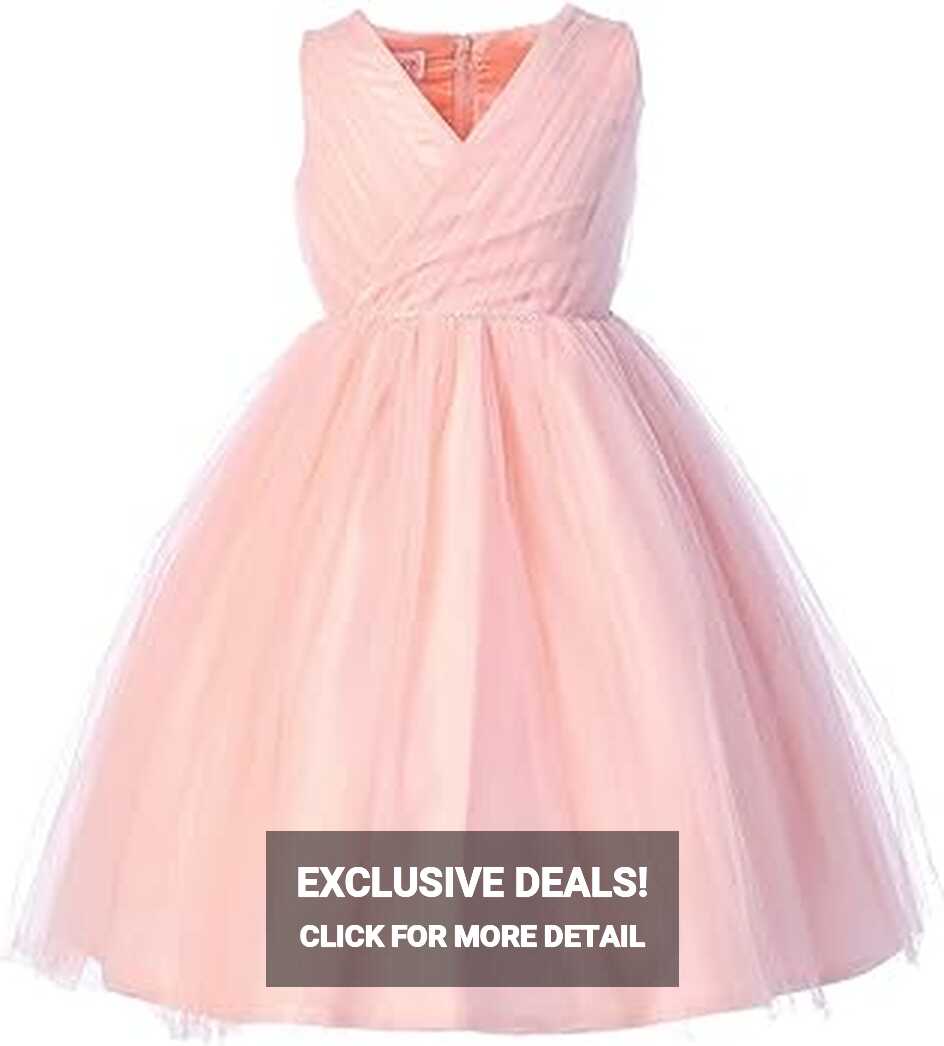 Amazon.com: Blush Pink Flower Girl Dresses for Wedding,Easter ...