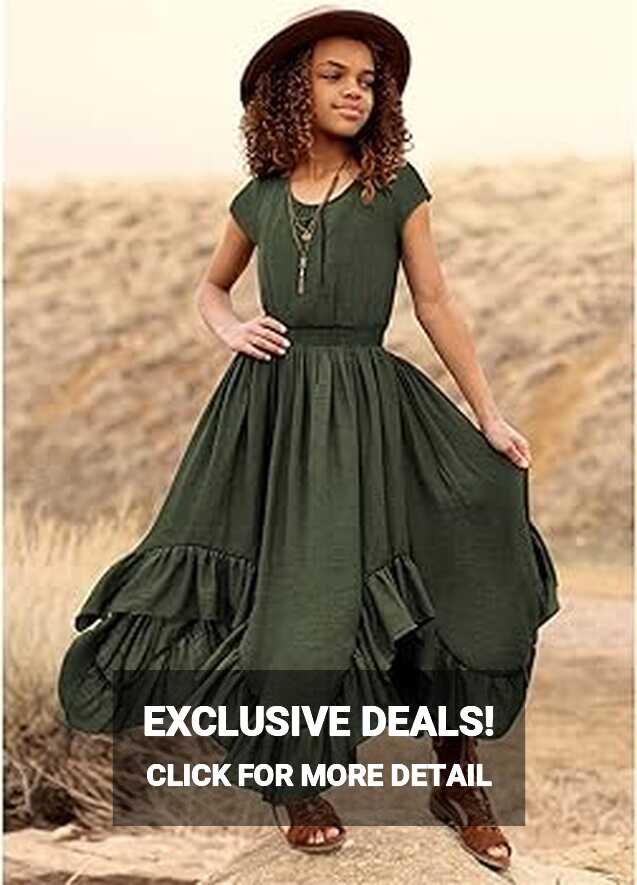 Amazon.com: Cute Dresses for Teen Girls Vintage Short Sleeve Party ...