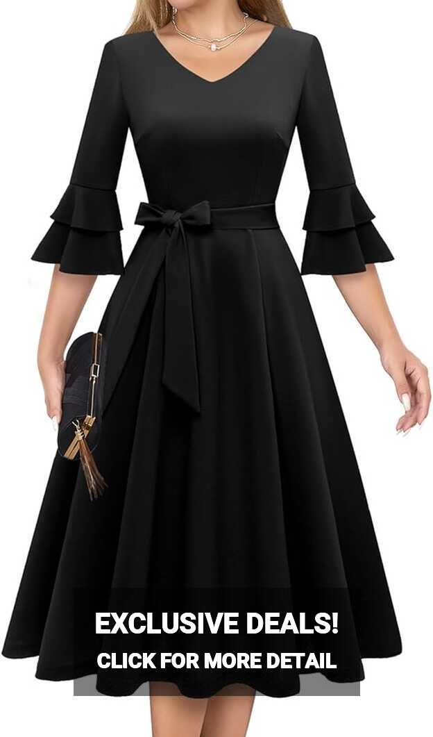 Amazon.com: DRESSTELLS Long Dresses for Women, Black Dresses for ...