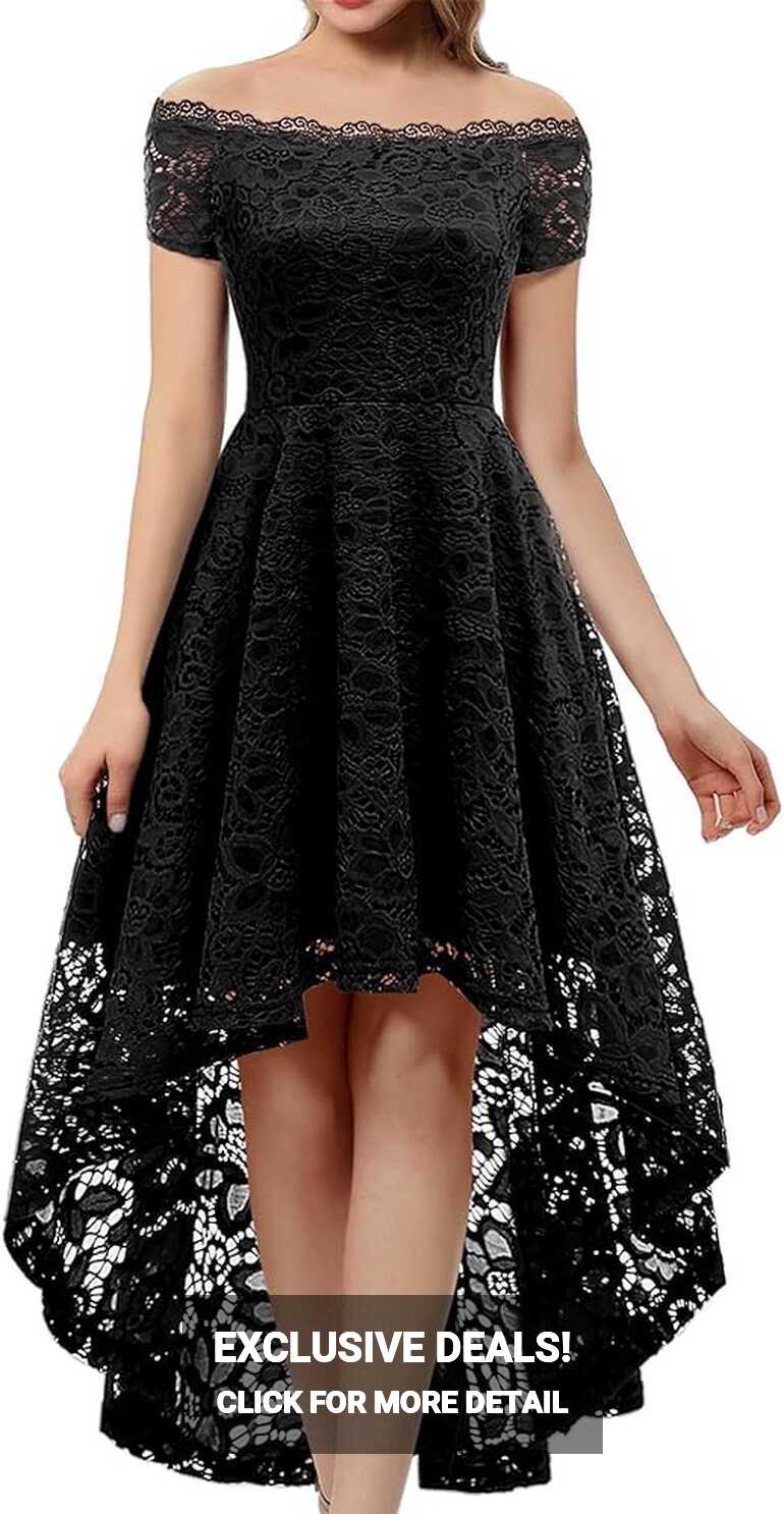 Amazon.com: Dressystar Women&#39;s Lace Cocktail Dress Hi-Lo Off ...