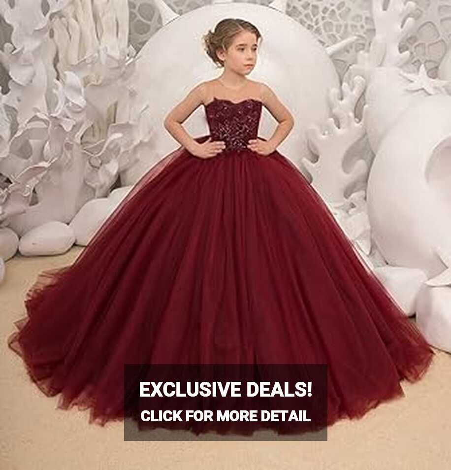 Amazon.com: EROOLU Kids Pageant Dress Beaded Appliques Tulle ...