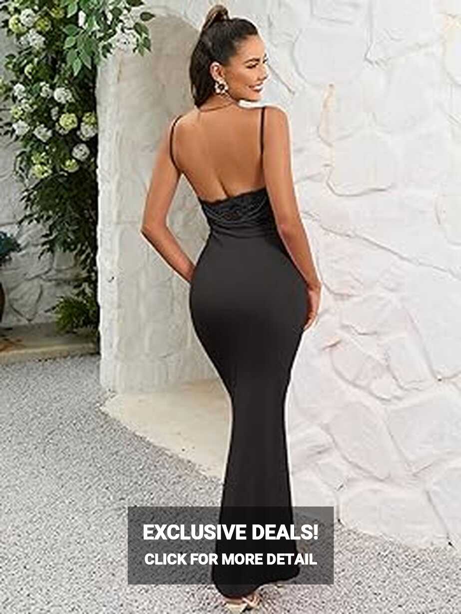 Amazon.com: EYNMIN Women&#39;s Summer Sleeveless Backless Long Formal ...