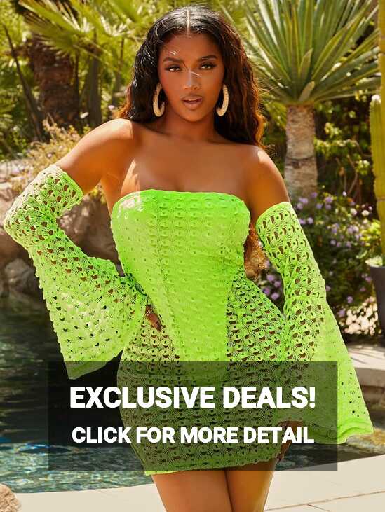 Amazon.com: FDSUFDY Summer Dresses for Women 2022 Neon Green Off ...