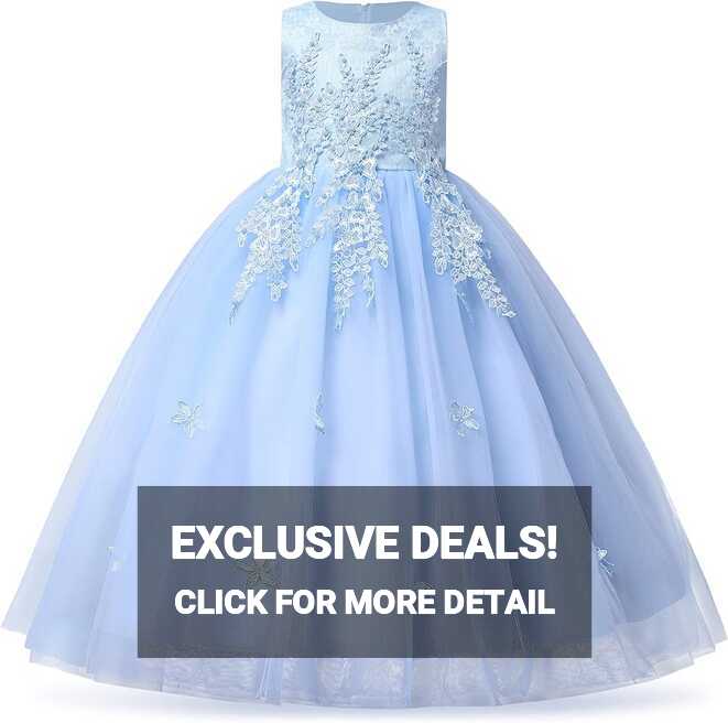 Amazon.com: Flower Girl Lace Dress for Kids Wedding Bridesmaid ...