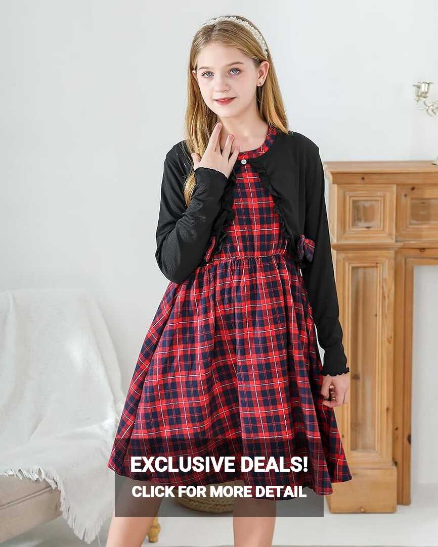 Amazon.com: Girls Clothes Fall Winter Christmas Dresses Teen Girls ...