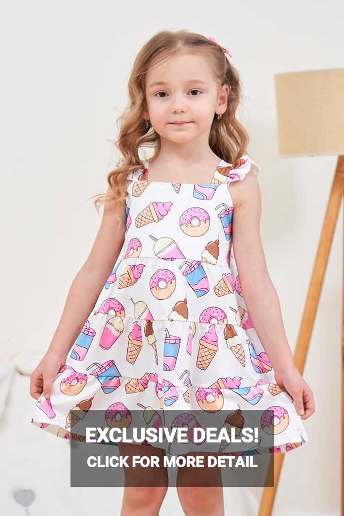 Amazon.com: Girls Dress Ice Cream Toddler Girl Summer Outfits Kids ...