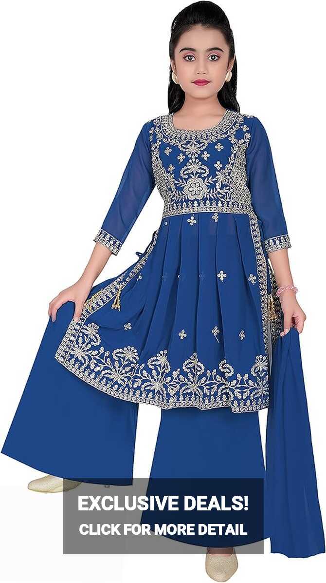 Amazon.com: Indian Girls Party wear Kurta Plazzao Dress, Ethnic ...