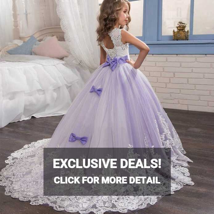 Amazon.com: Kehen Flower Girl Dress, Princess Lilac Long Girls ...