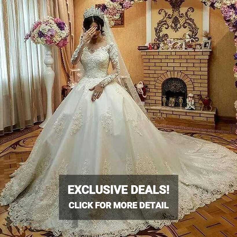 Amazon.com: LRFDRESS Lace Wedding Dresses for women Royal Train ...