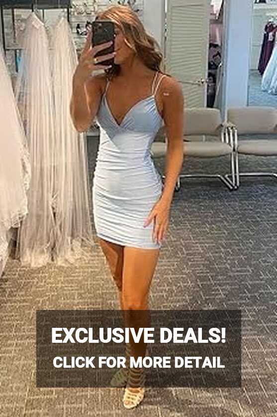 Amazon.com: Lawrncedw Tight Short Prom Dress Bodycon Spaghetti ...