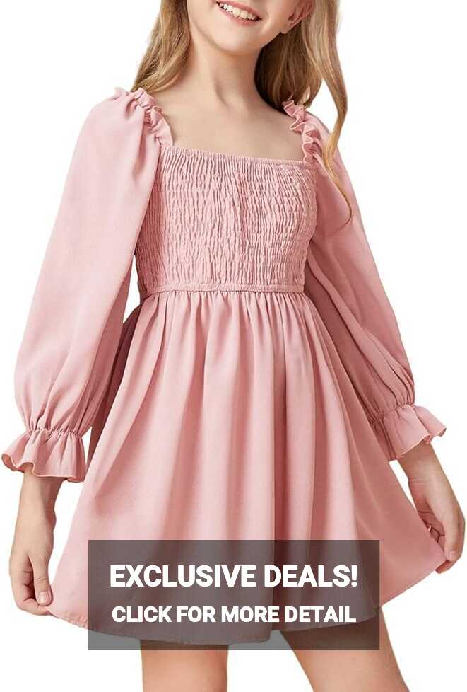 Amazon.com: Little Girls Kids Summer Chiffon Ruffle Mini Dress ...