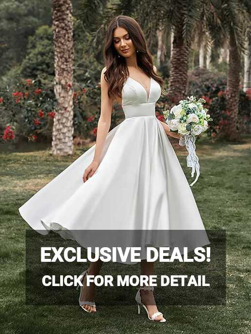 Amazon.com: Mouccy Ivory Satin Short Wedding Dresses for Bride ...