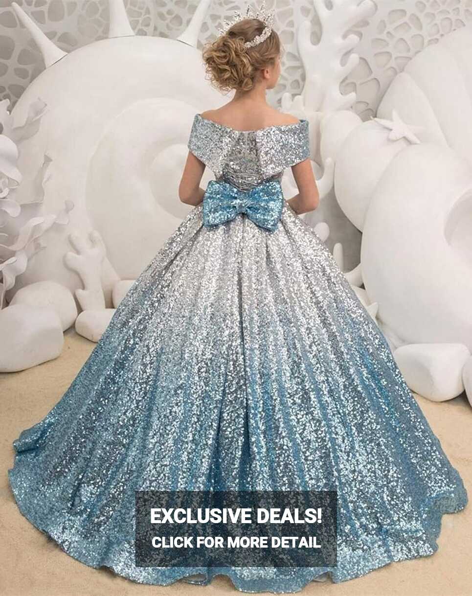 Amazon.com: MuchXi Gradient Sequin Flower Girl Dress Girls Pageant ...