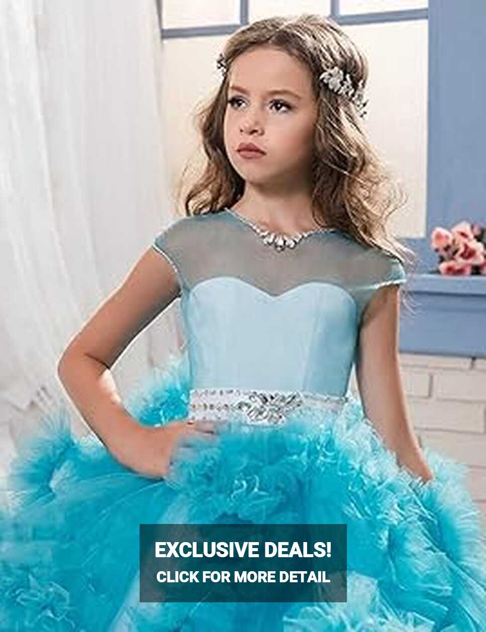 Amazon.com: MuchXi Princess Long Flower Girls Pageant Dresses Kids ...