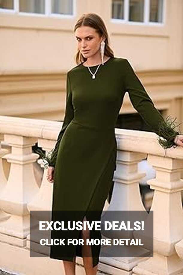 Amazon.com: PRETTYGARDEN Women&#39;s 2024 Fall Long Sleeve Dress ...