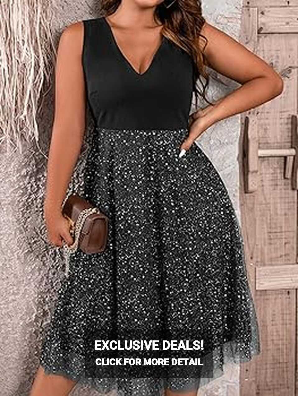 Amazon.com: Parara Plus Size Black Cocktail Dresses for Women ...