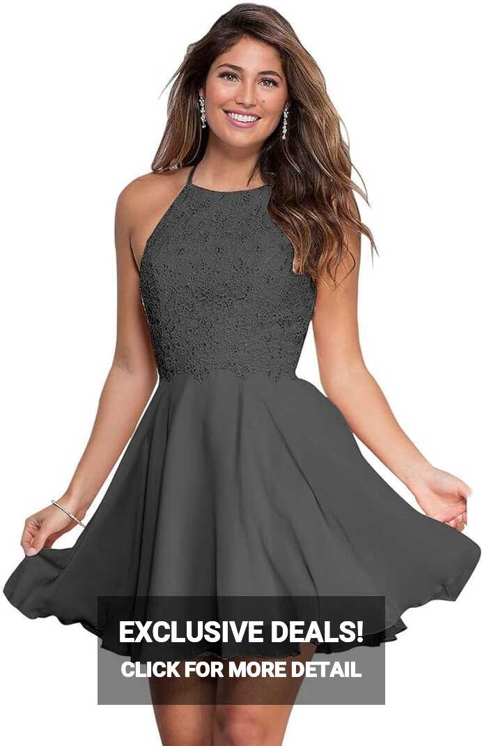 Amazon.com: Plus Size Short Prom Dresses for Homecoming Grey ...