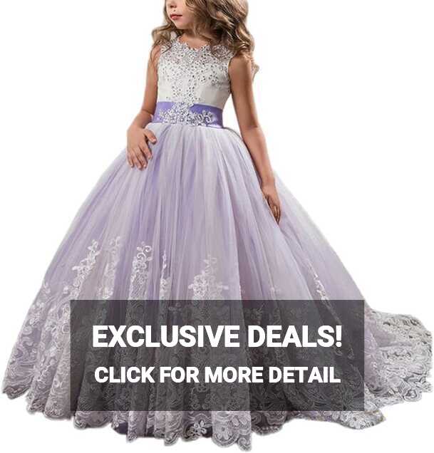 Amazon.com: Princess Lilac Long Girls Pageant Dresses Kids Prom ...