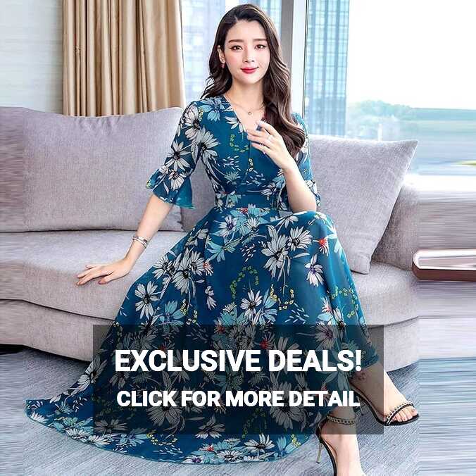 Amazon.com: Spring Dresses for Women 2024 Trendy Flowy Casual V ...