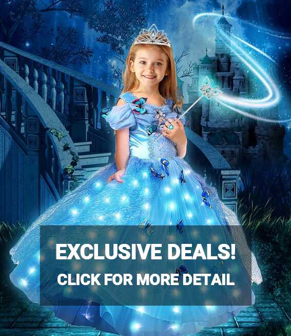 Amazon.com: Tacobear 9pcs Princess Costume for Girls Light Up ...