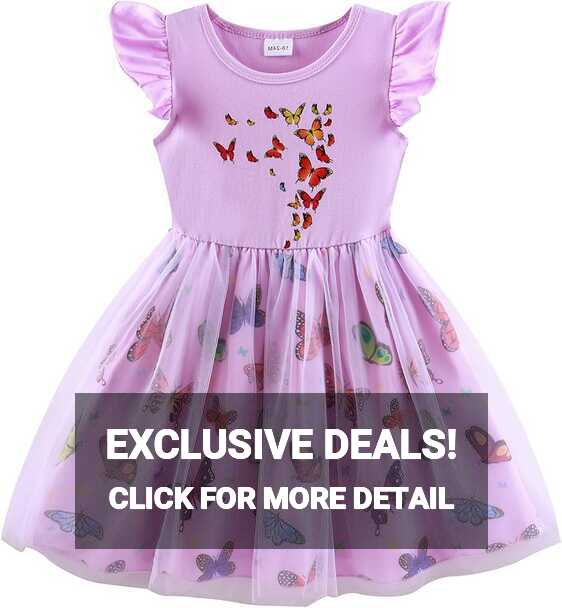 Amazon.com: Tulle Dress for Girls Butterfly Dress Toddler Tutu ...