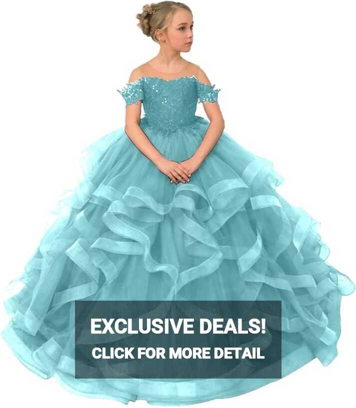 Amazon.com: Tulle Princess Celebration Prom Dresses Sparkly Girls ...