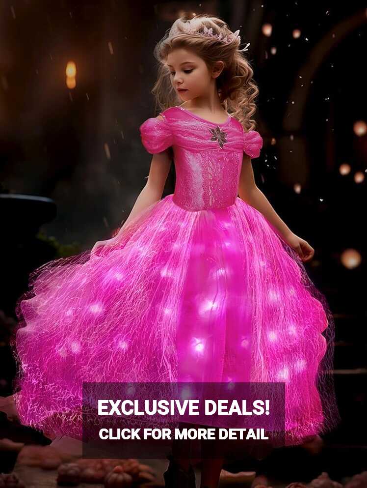 Amazon.com: UPORPOR Light Up Pink Princess Dresses for Girls ...