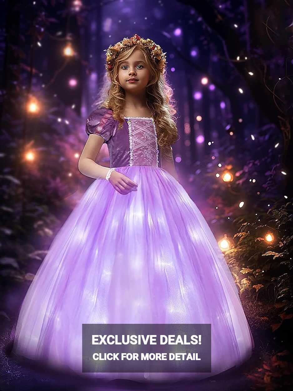 Amazon.com: UPORPOR Light Up Purple Princess Dress Costumes for ...