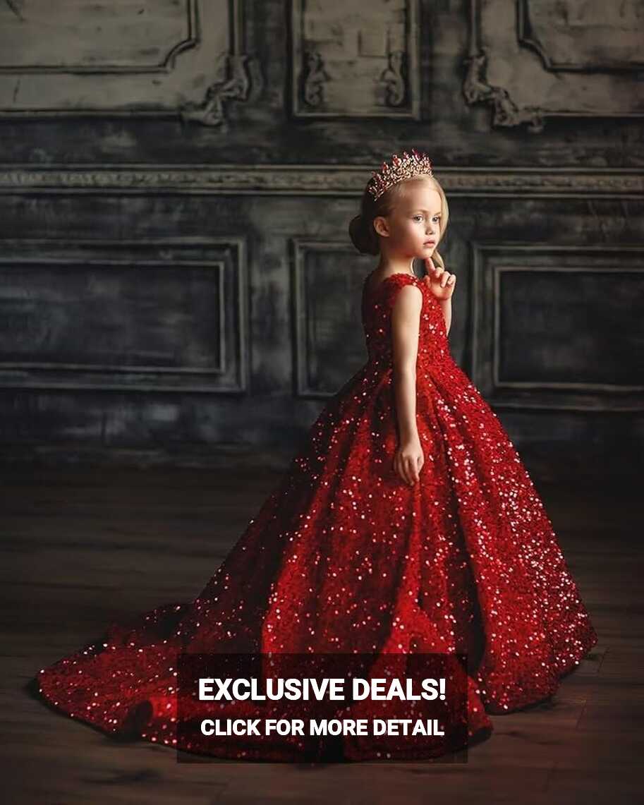 Amazon.com: V Neck Sequin Pageant Dresses for Girls Sparkly Ball ...