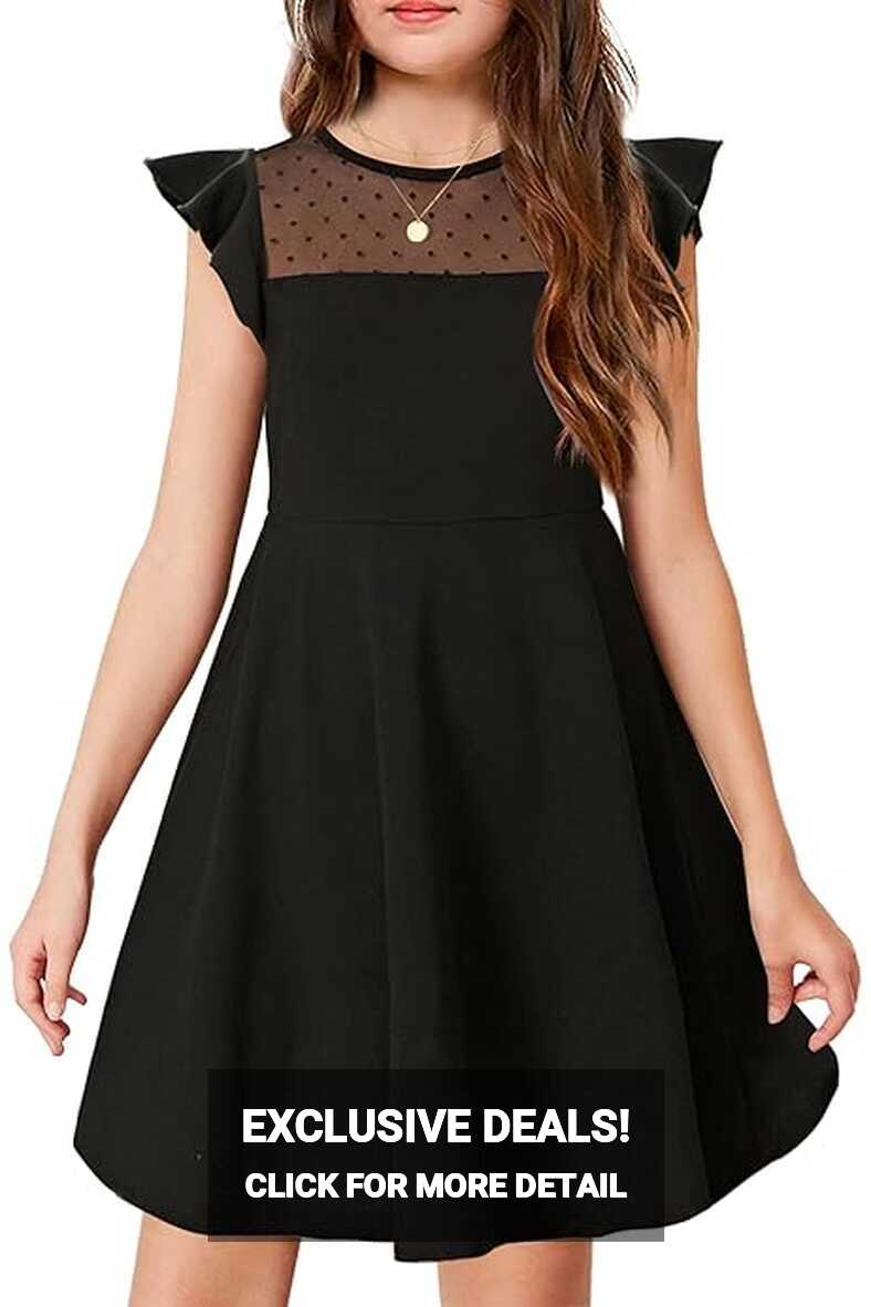 Amazon.com: WUIRMELY Black Dress for Girls 10-12 Semi Formal Tea ...