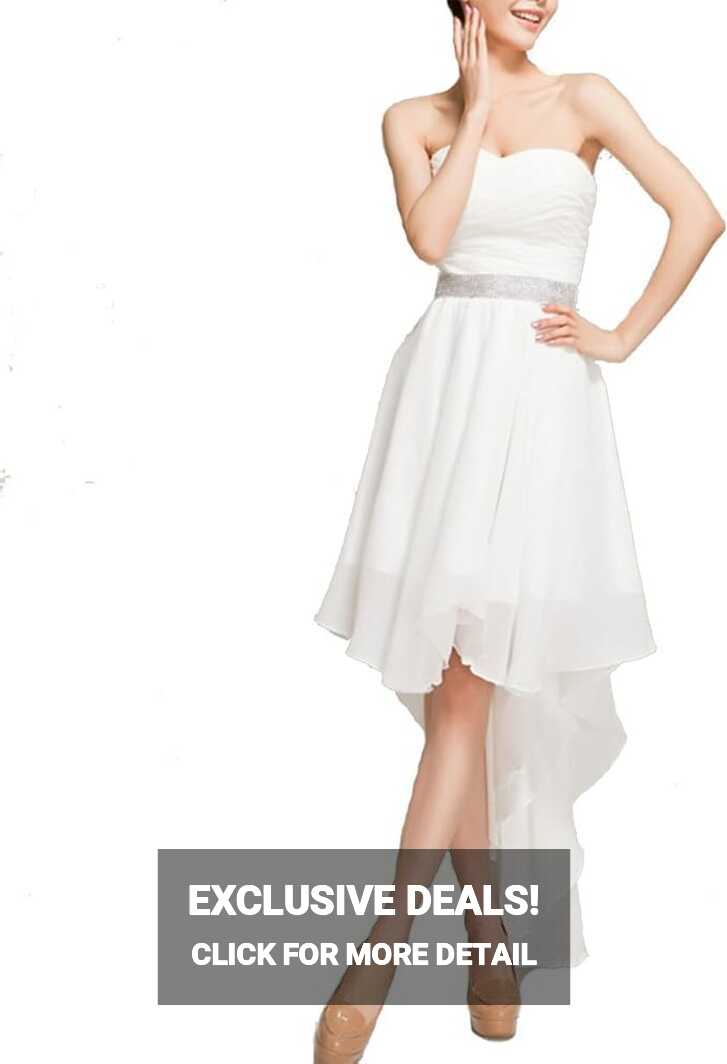 Amazon.com: White Prom Dresses Short Graduation Dresses High Low ...