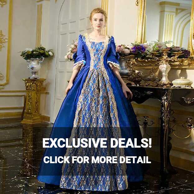 Amazon.com: Women&#39;s Elegant Victorian Rococo Dress Square Neck ...