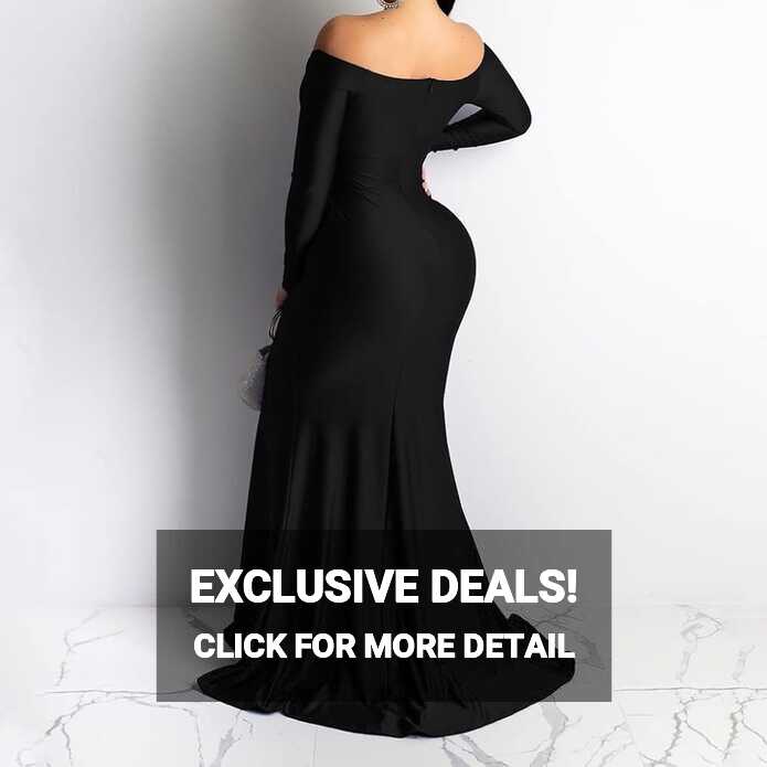 Amazon.com: Women&#39;s Sexy Elegant Long Sleeve Backless Dress Side ...